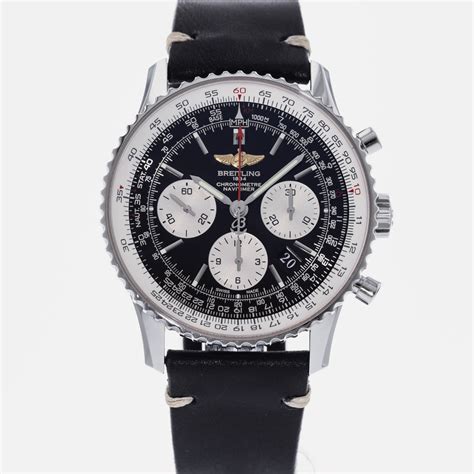 breitling navitimer ab0120 black strap watch|Buy Used Breitling Navitimer AB0120 .